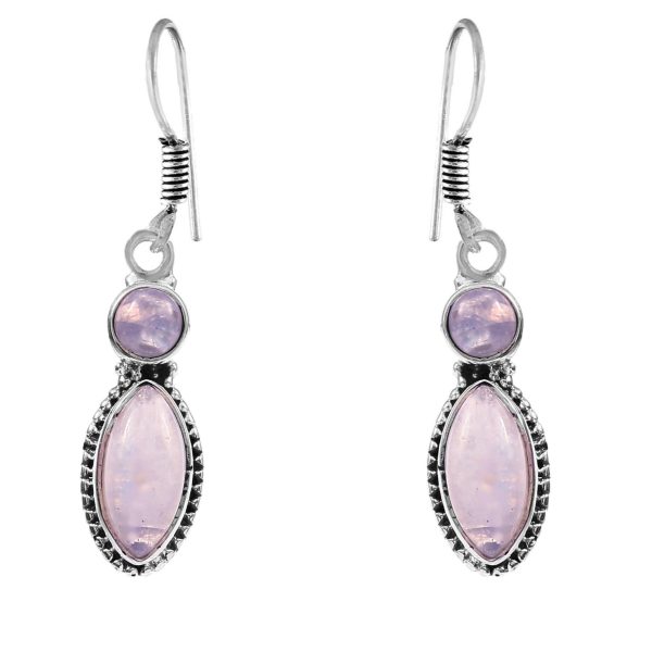Rainbow Moonstone 1.5" 925 Sterling Silver Earring (REXT28-61)