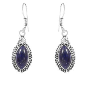 Lapis Lazuli 1.5" 925 Sterling Silver Earring (REXT28-97)