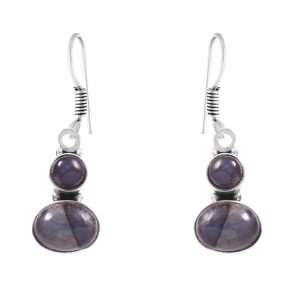 Labradorite 1.25" 925 Sterling Silver Earring (REXT28-81)