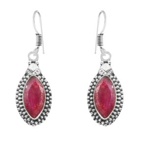 Ruby 1.5" 925 Sterling Silver Earring (REXT28-98)
