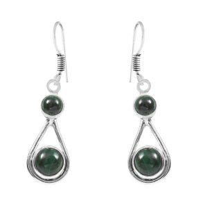Malachite 1.5" 925 Sterling Silver Earring (REXT28-115)