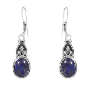 Lapis Lazuli 1.5" 925 Sterling Silver Earring (REXT28-94)