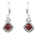Garnet 1.25" 925 Sterling Silver Earring (REXT28-201)