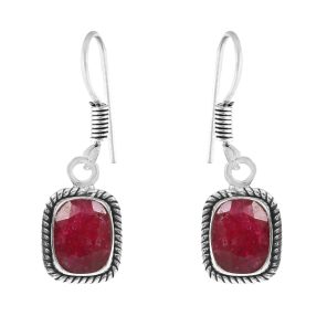 Ruby 1.5" 925 Sterling Silver Earring (REXT28-108)