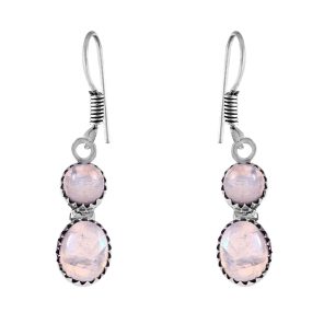 Rainbow Moonstone 1.5" 925 Sterling Silver Earring (REXT28-86)