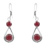 Ruby 1.5" 925 Sterling Silver Earring (REXT28-117)