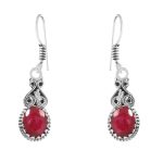 Ruby 1.5" 925 Sterling Silver Earring (REXT28-126)