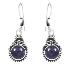 Lapis Lazuli 1.25" 925 Sterling Silver Earring (REXT28-104)