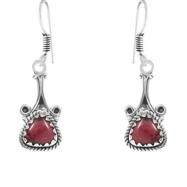 Garnet 1.25" 925 Sterling Silver Earring (REXT28-70)