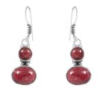 Garnet 1.25" 925 Sterling Silver Earring (REXT28-82)