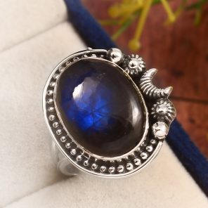 labradorite Southwest Style Size US 9 925 Silver Ring (RS3-151)