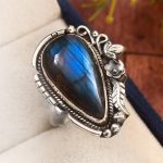 labradorite Southwest Style Size US 10 925 Silver Ring (RS3-155)