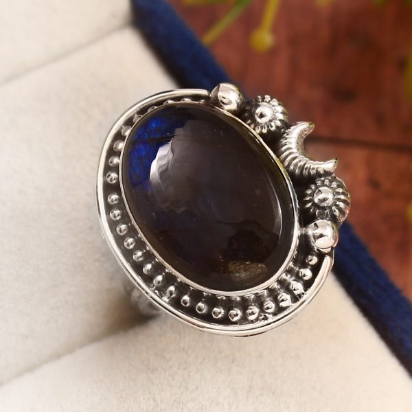 labradorite Southwest Style Size US 7 925 Silver Ring (RS3-144)