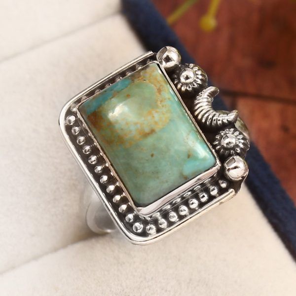 Mohave Turquoise Size US 10 925 Sterling Silver Ring (RS3-168)