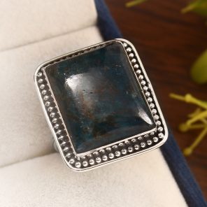Apatite Size US 11 925 Sterling Silver Ring (REXT36-66)