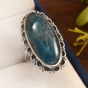 Apatite Size US 9 925 Sterling Silver Ring (REXT36-48)