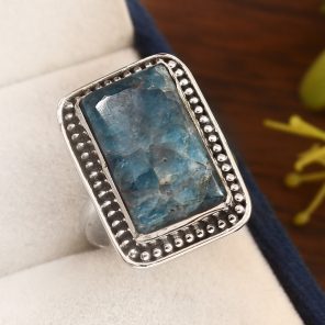 Apatite Size US 9 925 Sterling Silver Ring (REXT36-47)