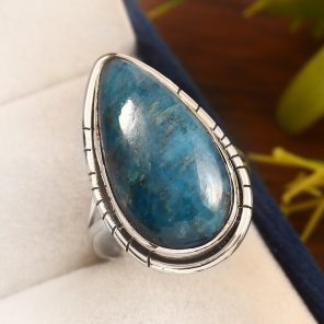 Apatite Size US 10 925 Sterling Silver Ring (REXT36-63)