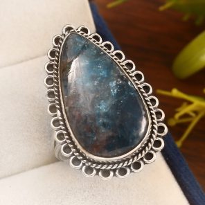 Apatite Size US 12 925 Sterling Silver Ring (REXT36-72)