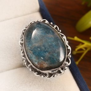 Apatite Size US 10 925 Sterling Silver Ring (REXT36-59)