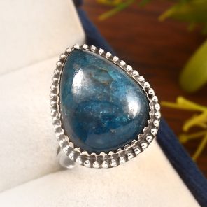 Apatite Size US 10 925 Sterling Silver Ring (REXT36-55)
