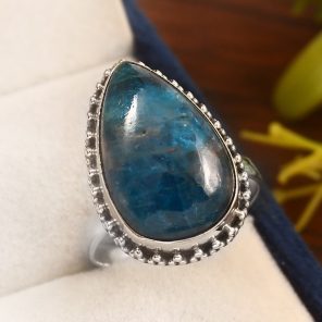 Apatite Size US 9 925 Sterling Silver Ring (REXT36-49)