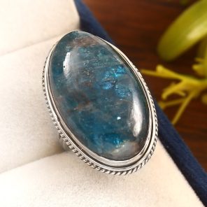 Apatite Size US 5 925 Sterling Silver Ring (REXT36-6)