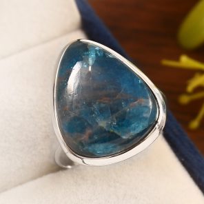 Apatite Size US 11 925 Sterling Silver Ring (REXT36-67)
