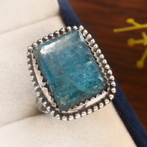 Apatite Size US 10 925 Sterling Silver Ring (REXT36-58)