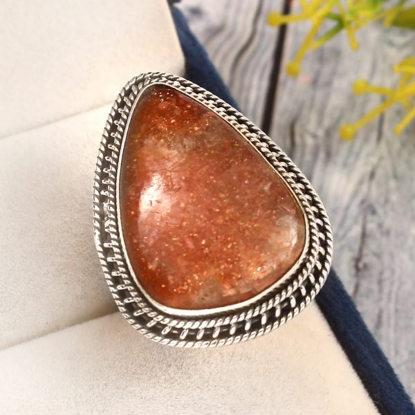 Sunstone Ring Size US 10 925 Sterling Silver (RS60-43)