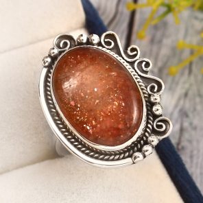 Sunstone Ring Size US 7 925 Sterling Silver (RS60-13)