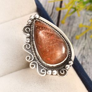 Sunstone Ring Size US 7 925 Sterling Silver (RS60-14)