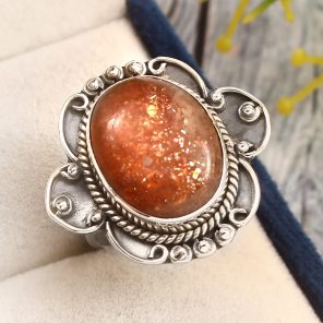 Sunstone Ring Size US 7 925 Sterling Silver (RS60-16)
