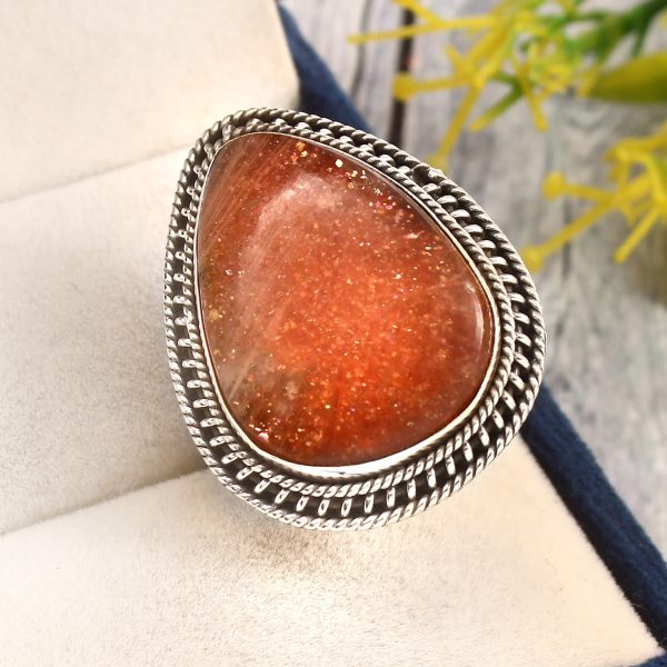 Sunstone Ring Size US 8 925 Sterling Silver (RS60-28)