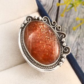 Sunstone Ring Size US 10 925 Sterling Silver (RS60-46)