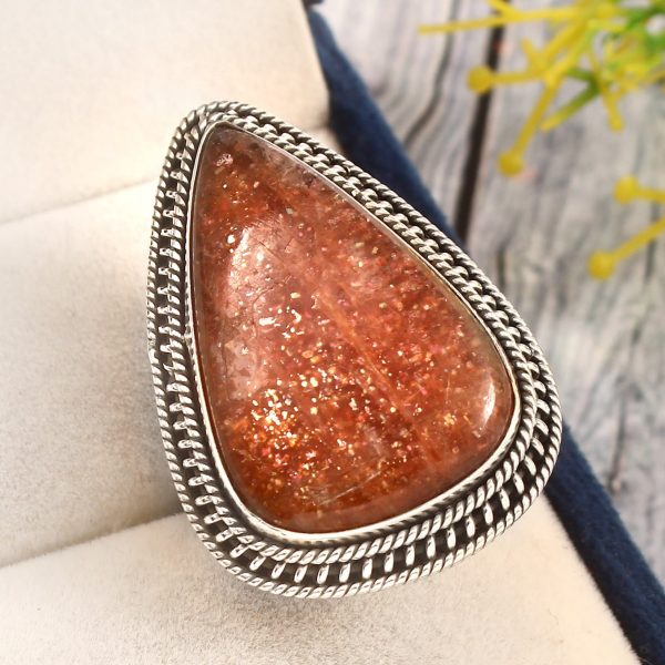 Sunstone Ring Size US 8 925 Sterling Silver (RS60-27)