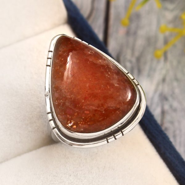 Sunstone Ring Size US 8 925 Sterling Silver (RS60-24)