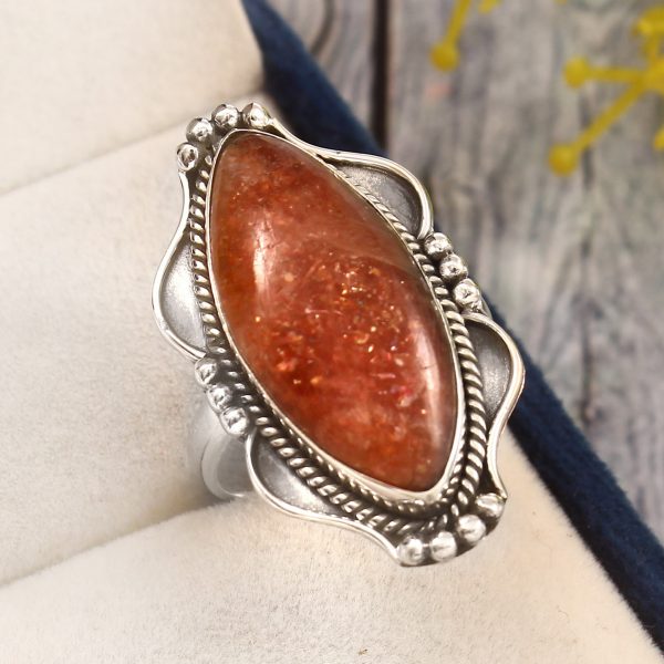 Sunstone Ring Size US 10 925 Sterling Silver (RS60-47)