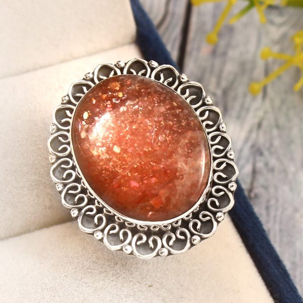 Sunstone Ring Size US 7 925 Sterling Silver (RS60-21)