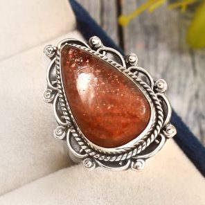 Sunstone Ring Size US 9 925 Sterling Silver (RS60-33)