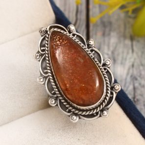 Sunstone Ring Size US 9 925 Sterling Silver (RS60-38)