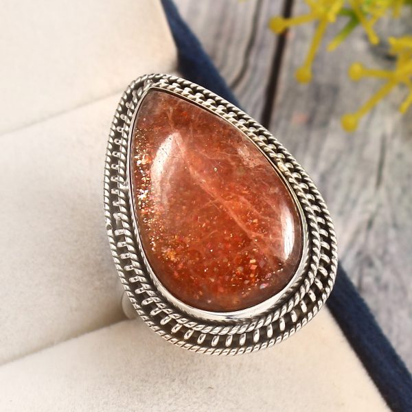 Sunstone Ring Size US 9 925 Sterling Silver (RS60-40)