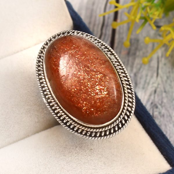 Sunstone Ring Size US 9 925 Sterling Silver (RS60-41)