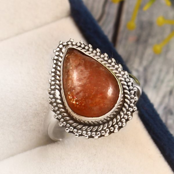 Sunstone Ring Size US 9 925 Sterling Silver (RS60-42)