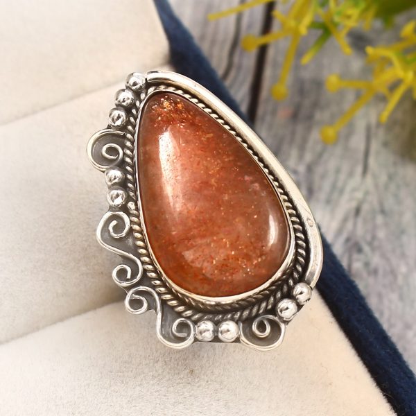 Sunstone Ring Size US 7 925 Sterling Silver (RS60-20)
