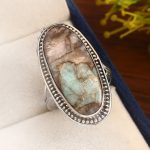 Pink Opal Infused Amazonite Size US 10 925 Sterling Silver Ring (RS3-170)