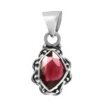 Garnet Rose Cut 1â€³ 925 Sterling Silver Pendant (REXT42-108)