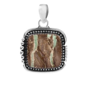 Varascite Southwest Style 1.25" 925 Sterling Silver Pendant (REXT14-11)