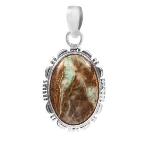 Varascite Southwest Style 1.5" 925 Sterling Silver Pendant (REXT14-13)
