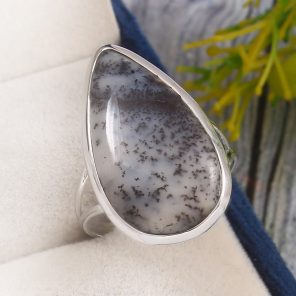 Dendratic Opal Size US 10 925 Sterling Silver Ring (REXT67-22)